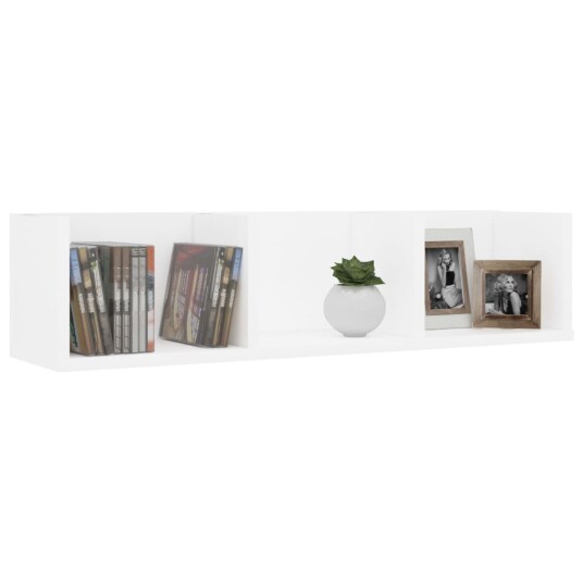 vidaXL Veggmontert CD-hylle hvit 75x18x18 cm sponplate vidaXL Veggmontert CD-hylle hvit 75x18x18 cm sponplate