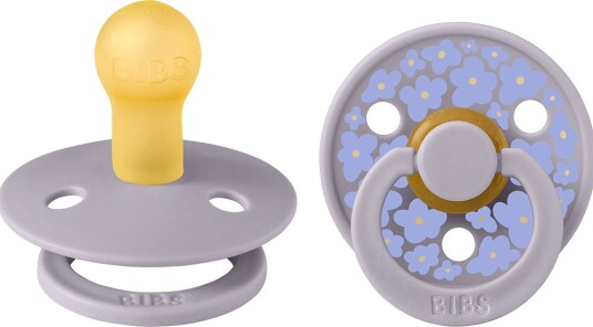 BIBS Colour Smokker 2 pack Str. 2 Rund Fossil Grey m. Bl BIBS 6 18 md Smokk Lilla 62 86