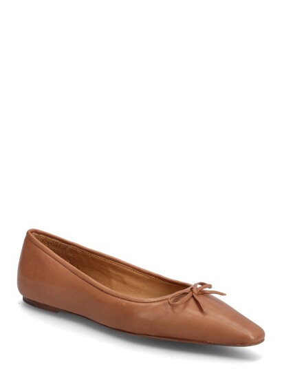 Polo Ralph Lauren Pointed Leather Ballet Flat Brown 36 Polo Ralph Lauren Pointed Leather Ballet Flat Brown 36