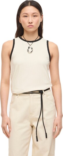 ROUGE EDIT Rouhelena O Neck Tank Top   Cream   XS