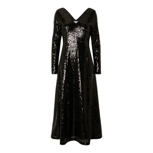 Selected Femme Alaia LS Midi Sequins Dress Black 34