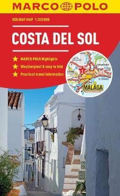 Costa Del Sol Marco Polo Holiday Map pocket size, easy fold Costa del Sol map