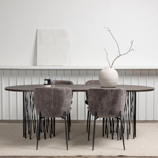 Spisegruppe Venture Home Stone med 4 Modesto Stoler