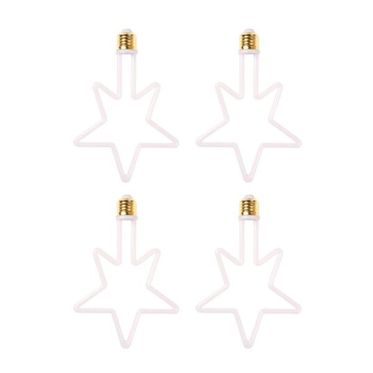 LED pære AGGE Carnival E27 8W Star 4 stk.