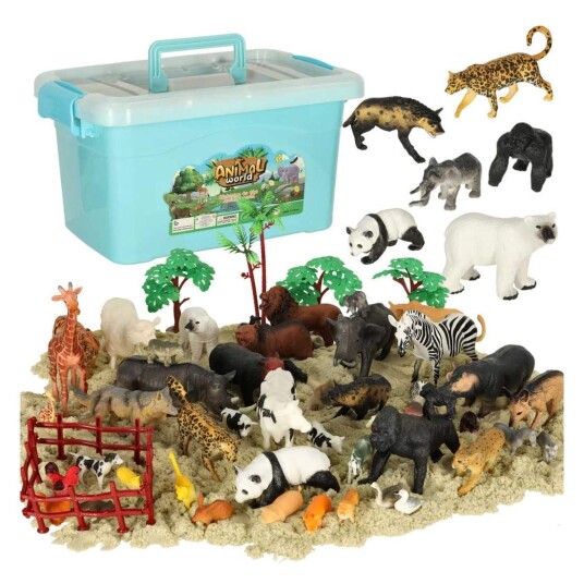Figurer zoo dyr sett med 59 el.
