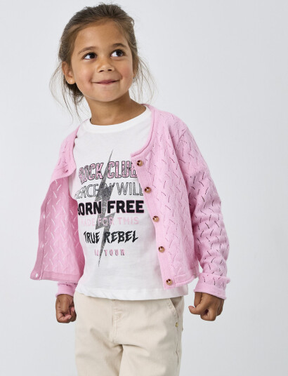 Kids Only Kmgmegan Life  Ls Cardigan Knt Noos Pink 128