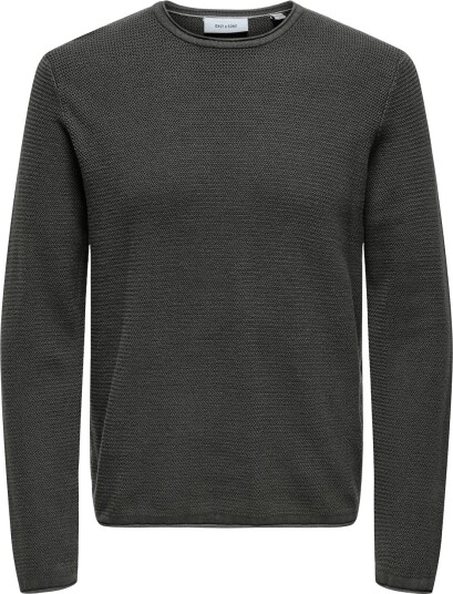 ONLY & SONS Onseric Reg 12 Struc Crew Knit Noos Grey L