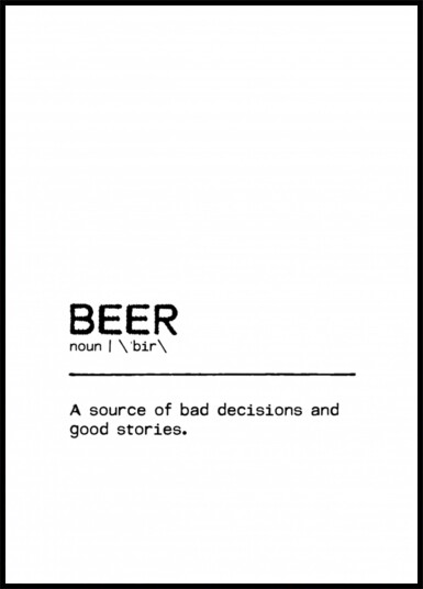Funny Beer Definition Plakat / 21x30