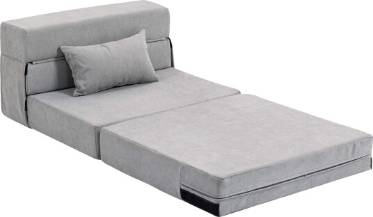 Cabriolet gulvsovesofa – flanell skum lys grå