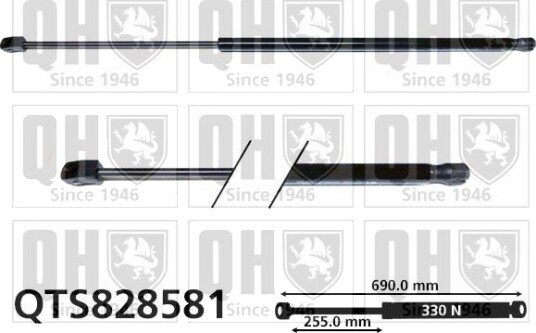 Gassfjær motorpanser QUINTON HAZELL QTS828581