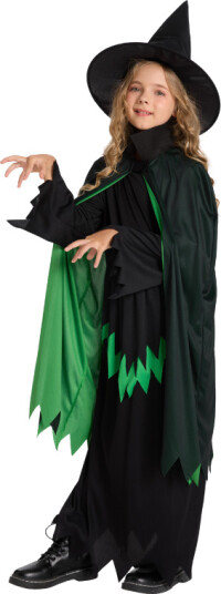 Halloween Green Magic Witch Kostyme 5-6 år 110-120 cm NTI-889425