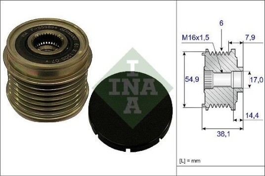 Dynamo remhjul INA 535 0176 10