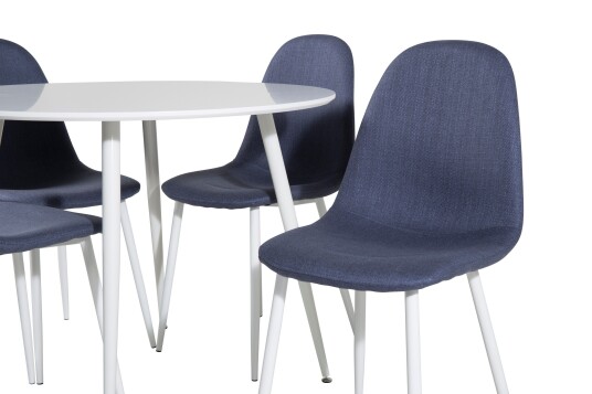 Venture Home Plaza Spisegruppe 100 cm Rund med 4 Polar Stoler Sort