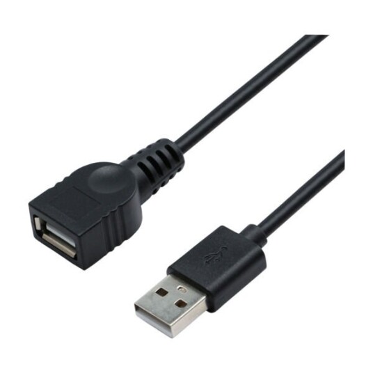 ELETRA USB 2.0 AM - AF 1M KABEL, SVART