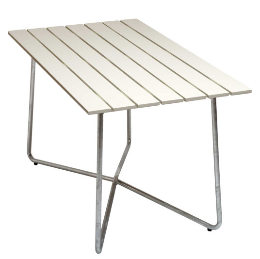 Grythyttan Stålmöbler Bord B25A Hvidlakkert eik/galvanisert 120 x 70 cm Hvit