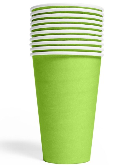 10 stk Limegrønne Pappkrus 350 ml 10 stk Limegrønne Pappkrus 350 ml