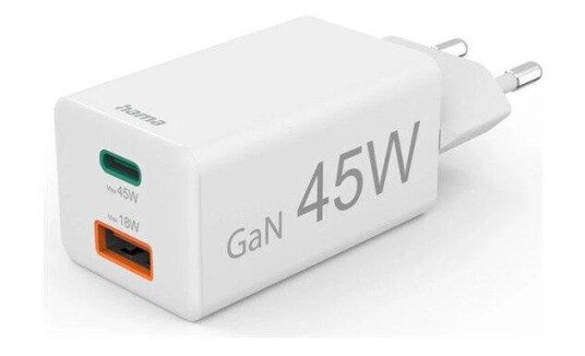 Hama 45W GaN Mobillader med USB-C og USB-A Hvit Hama 45W GaN Mobillader med USB-C og USB-A Hvit
