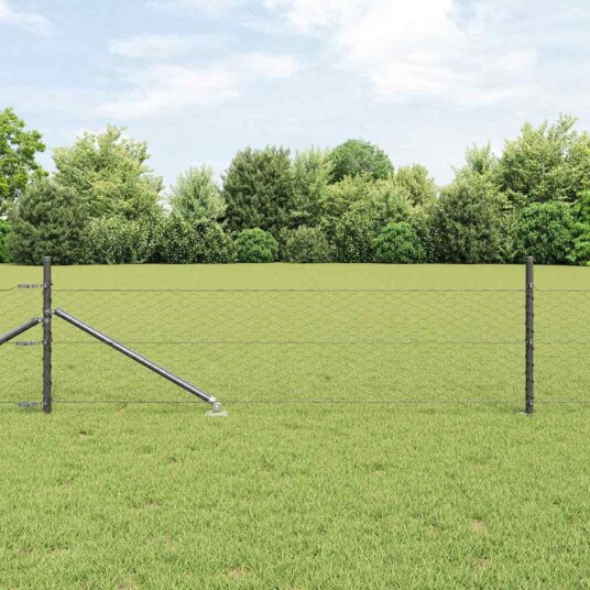 Gjerde med innlegg. Grå 0.4 x 50 m PVC belagt stål