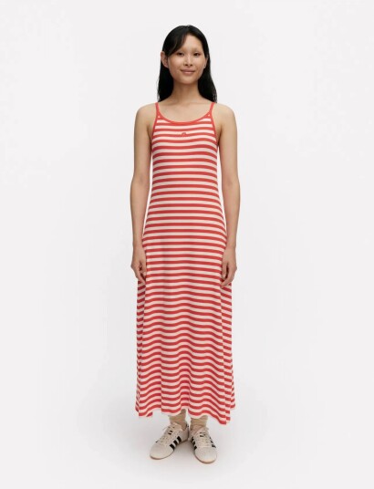 Marimekko Laulaa Tasaraita Unikko   Red   S