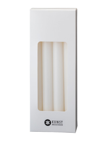 Kunstindustrien White Taper Candles, 20 Cm, 8 Pack - White - ONE SIZE