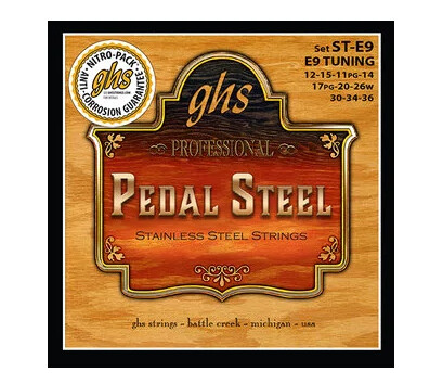 GHS ST-E9 Pedal Steel Stainless Steel 012-036 E9 10-string