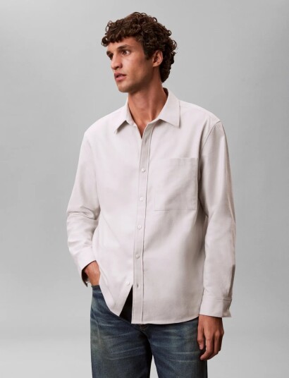 Calvin Klein Jeans Ls Melange Flannel  Easy Shirt   Grey   M