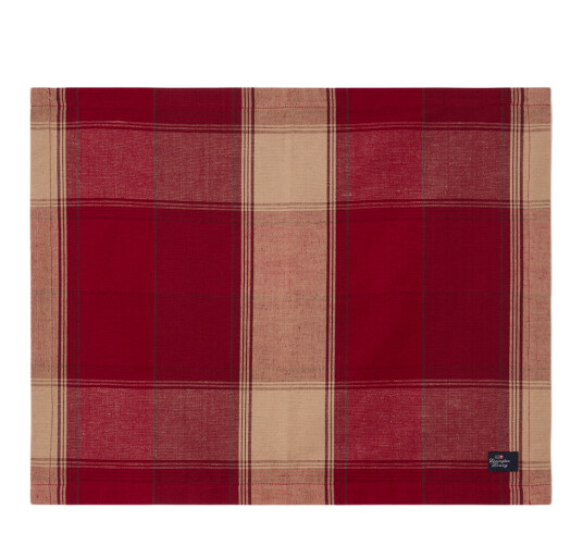 Lexington Rutete bordbrikke lin/bomull 40x50 cm rød/beige