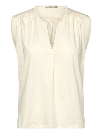 Scotch & Soda Drapey V-Neck T-Shirt - White - S