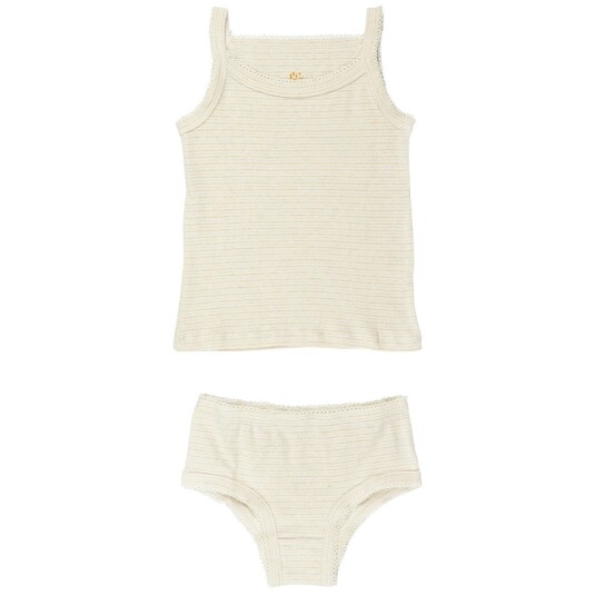 COPENHAGEN COLORS Beige Stripe Strap Topp And Underpants Striped 116