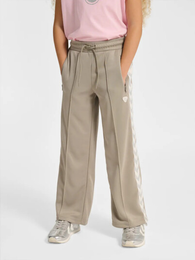 Hummel Hmljr Wide Leg Poly Tape Pants Beige 134