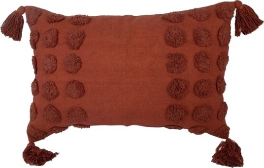 HOLMEN   Pute m/dun og dusker rustfarget 40x60cm