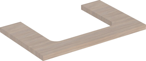 GEBERIT ONE benkeplate 750x470x30mm utskåret i midten hvit høykomprimert