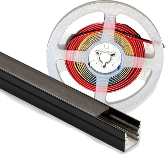 120cm Lys til akustikkpanel sort Komplett sett med aluprofil og COB LED stripe Kulør : Varm