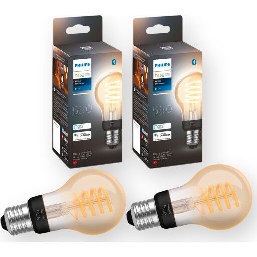 Philips Hue White Ambiance E27 standardlampa 2 pak Ravfarget