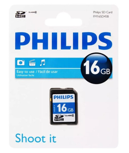 Philips Fm16sd45b - Flashminnekort - 16 Gb - Class 10 - Sdhc Uhs-I Philips Fm16sd45b - Flashminnekort - 16 Gb - Class 10 - Sdhc Uhs-I