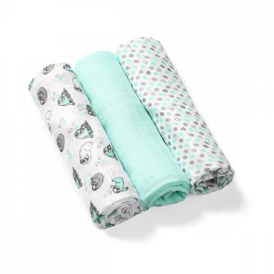Babyono Kluter i Organisk Bambus 3pk 70x70cm Mint Babyono Kluter i Organisk Bambus 3pk 70x70cm Mint