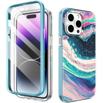 iPhone 14 Pro Max Ahastyle WE13 Hybriddeksel med 360 Beskyttelse fargerik bølge