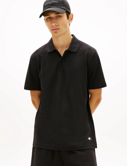 Tommy Jeans Tjm Reg Waffle Polo Ext Black S