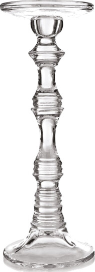 Lysestake/kubbelysestake glass H:35cm