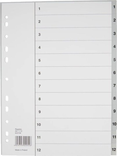 Register Bantex A4,210X297mm Grå Sæt Med 1 Stk. Register Bantex A4,210X297mm Grå Sæt Med 1 Stk.