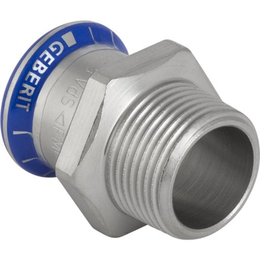 Geberit Mapress 35 mm Rustfritt Stål Adapter med Utvendig Gitt for Vann