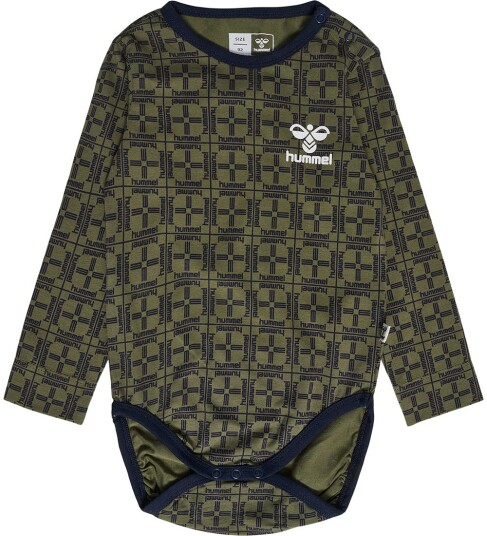 Hummel Body I/e hmlCheck Kalamata 2 år 92 Langermet Body Grønn