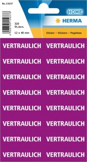 Herma Fraktetikett Vertraulich 1,25 Cm X 4 Cm Papir Pakke Med 320 15037