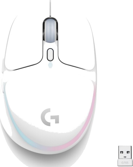 Logitech G705 Trådløs Gamingmus med RGB Belysning - Hvit - Aurora Collection Logitech G705 Trådløs Gamingmus med RGB Belysning - Hvit - Aurora Collection