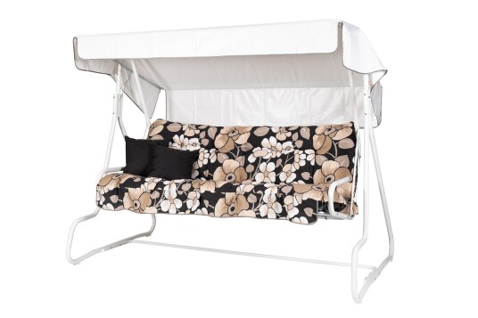 De Luxe Komplett Hengekøye 196 cm Hvit/Blomstrete De Luxe Komplett Hengekøye 196 cm Hvit/Blomstrete