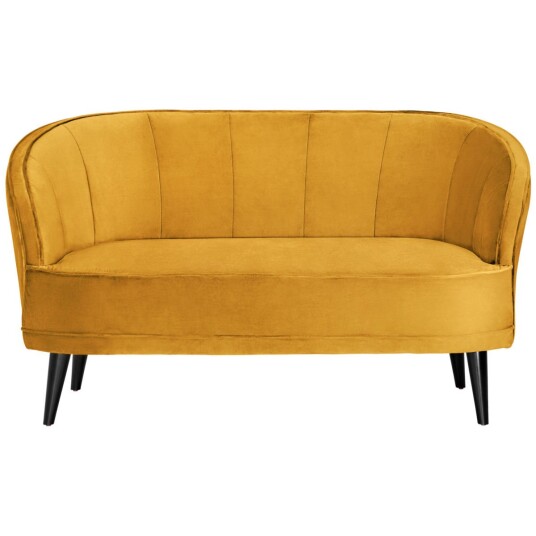 VEGA Sofa 2 seter Garbo; 150x75x84 cm BxDxH; Sete Gullfarge Ramme Svart
