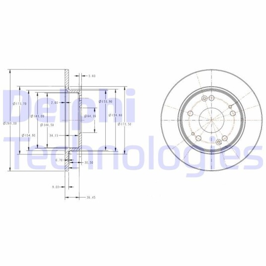 Bremseskive DELPHI BG4118C