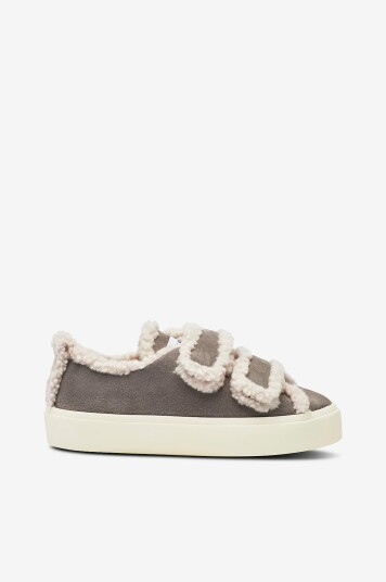 INUIKII Joggesko Shearling Low Velcro Grå INUIKII Joggesko Shearling Low Velcro Grå