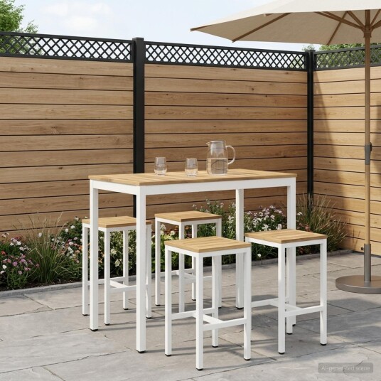 vidaXL Hagebarbord NAARDEN Hvit 108,5 x 55 x 105 cm Solid akasietre