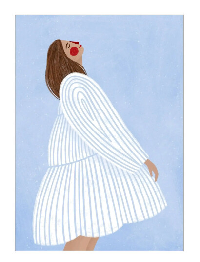 Poster & Frame Bea Muller - The Woman With The Blue Stripes - Blue - 50X70CM